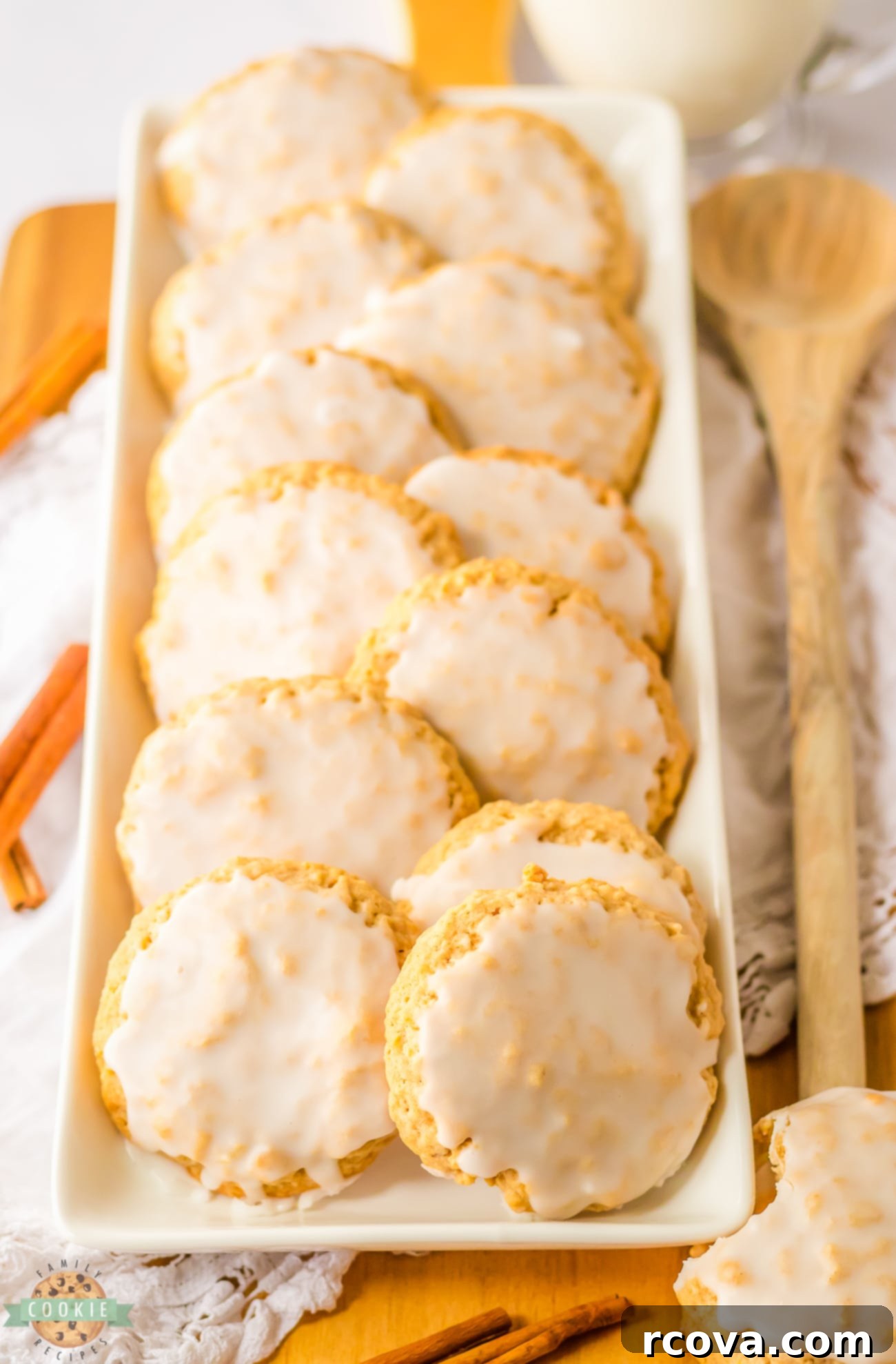 Perfectly Soft and Chewy Glazed Oatmeal Cookies 3 tray of iced oatmeal cookies