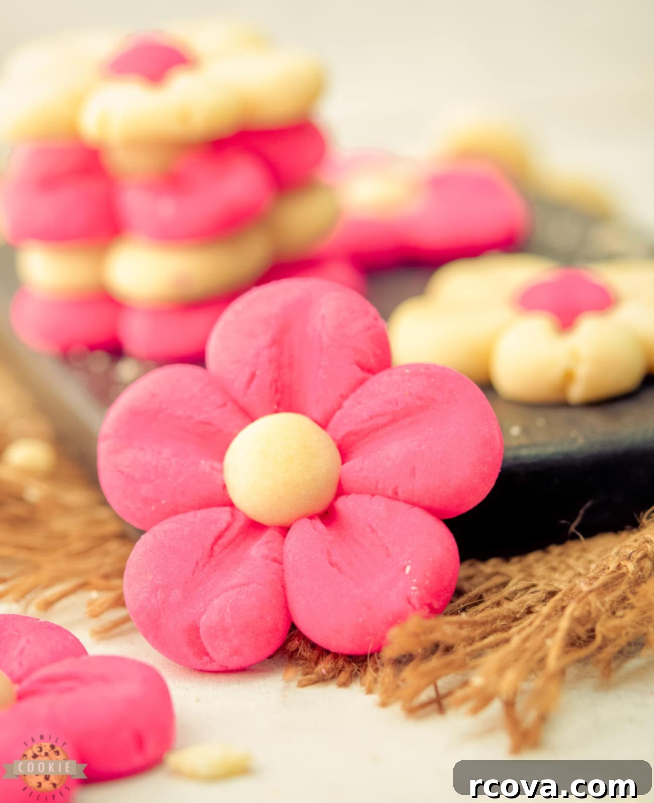 Blushing Daisy Delights 3 pink flower cookies