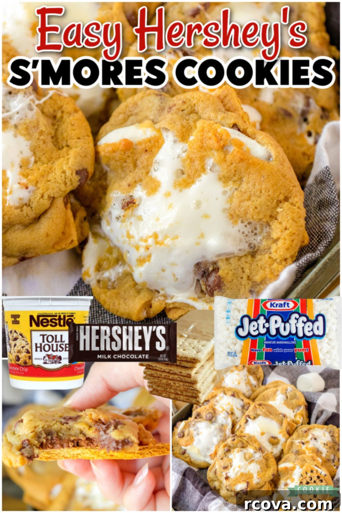 Effortless 4-Ingredient S'mores Chocolate Chip Cookies 5 4 Ingredient S’mores Chocolate Chip Cookies made with just four simple ingredients! Satisfy your s'mores craving with these delightfully easy cookies!