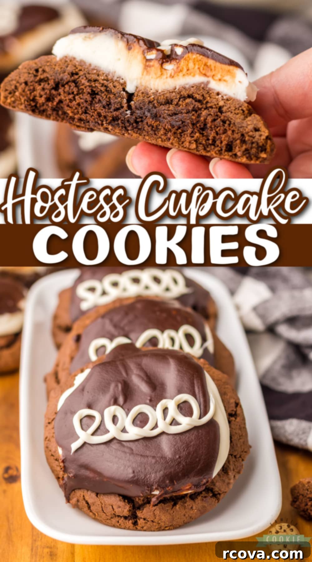 Copycat Hostess Cupcake Cookies 15 A festive display of Hostess Cupcake Cookies, showcasing their appealing layers and iconic squiggle