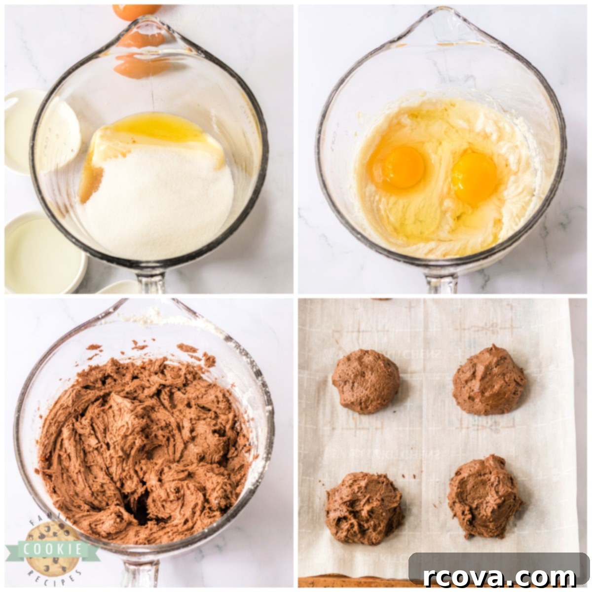 Copycat Hostess Cupcake Cookies 6 Steps for making chocolate cookie dough