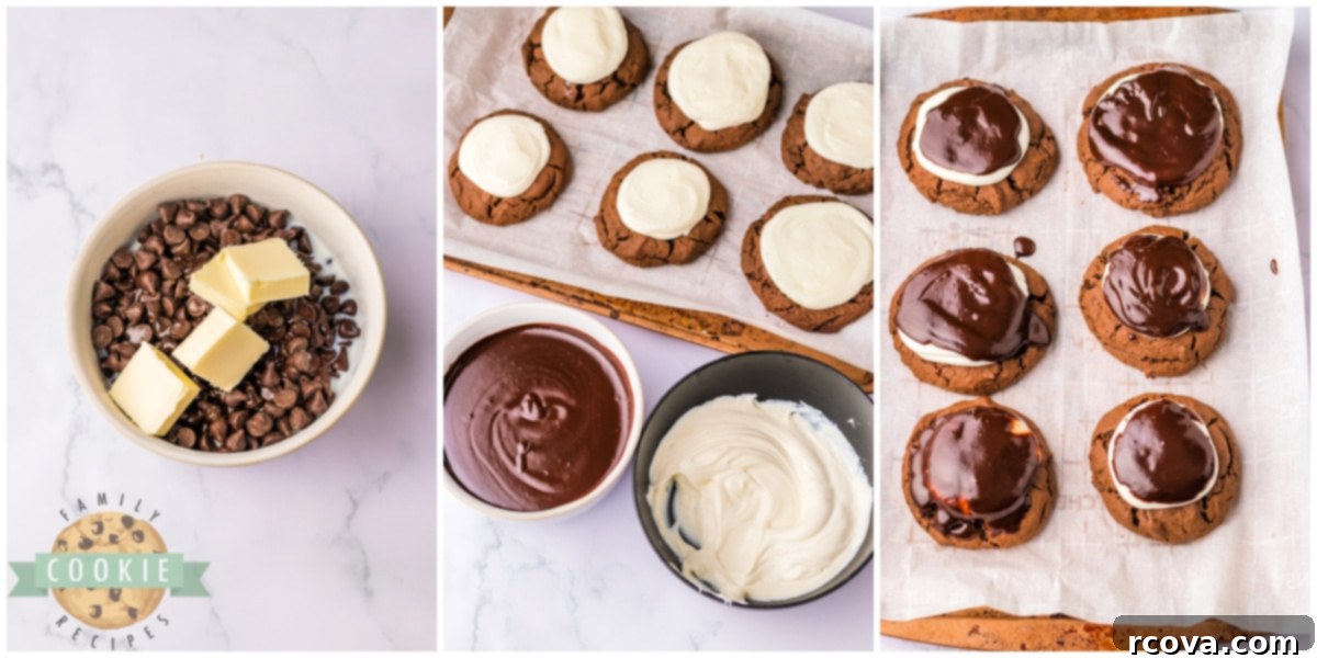 Copycat Hostess Cupcake Cookies 8 Steps for making smooth chocolate ganache