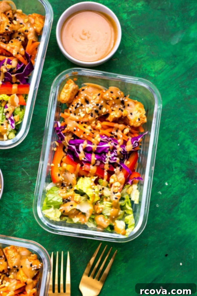 Make-Ahead Low-Carb Peanut Chicken Bowls 2 Peanut Chicken Meal Prep Bowls