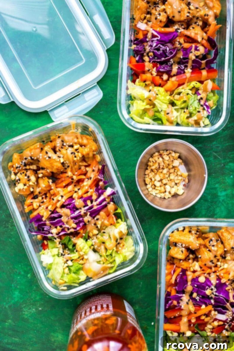 Make-Ahead Low-Carb Peanut Chicken Bowls 8 Peanut Chicken Meal Prep Bowls