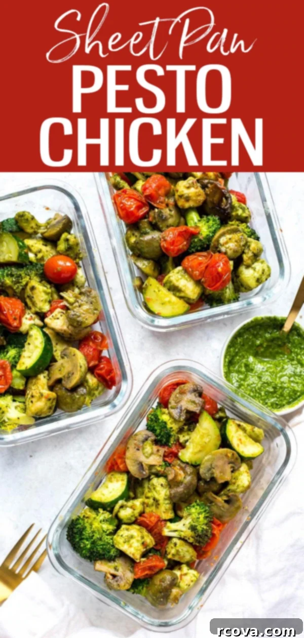 One-Pan Pesto Chicken Dinner 11 Quick and easy Sheet Pan Pesto Chicken with vibrant veggies for healthy meal prep. #sheetpan #pestochicken #lowcarb
