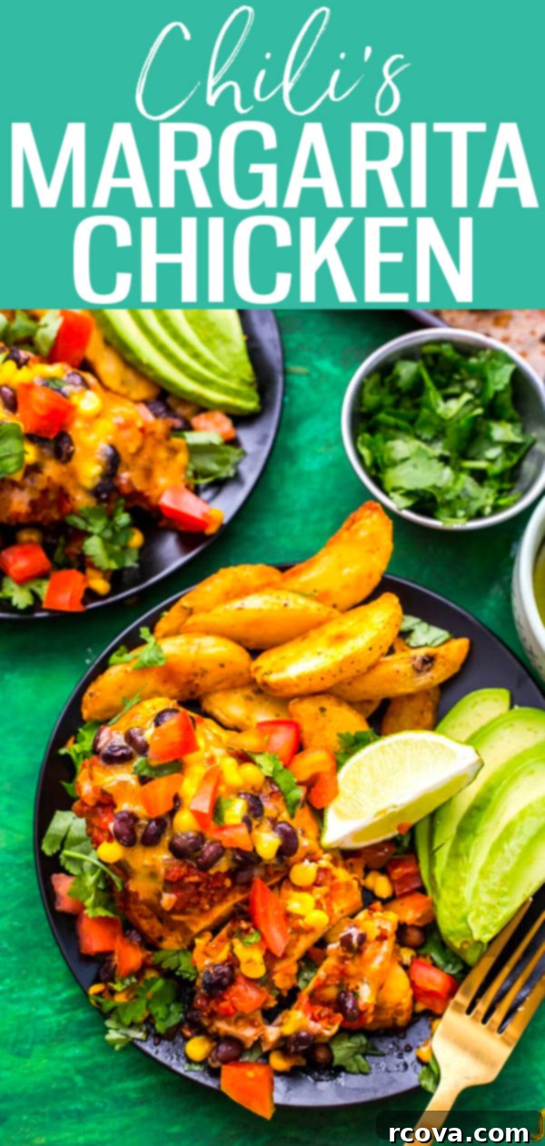 Restaurant-Quality Margarita Grilled Chicken 10 This Chili’s Margarita Grilled Chicken is the perfect copycat recipe topped with shredded cheese, fresh salsa and all the fixings. #margaritachicken #chilis #restaurantcopycat