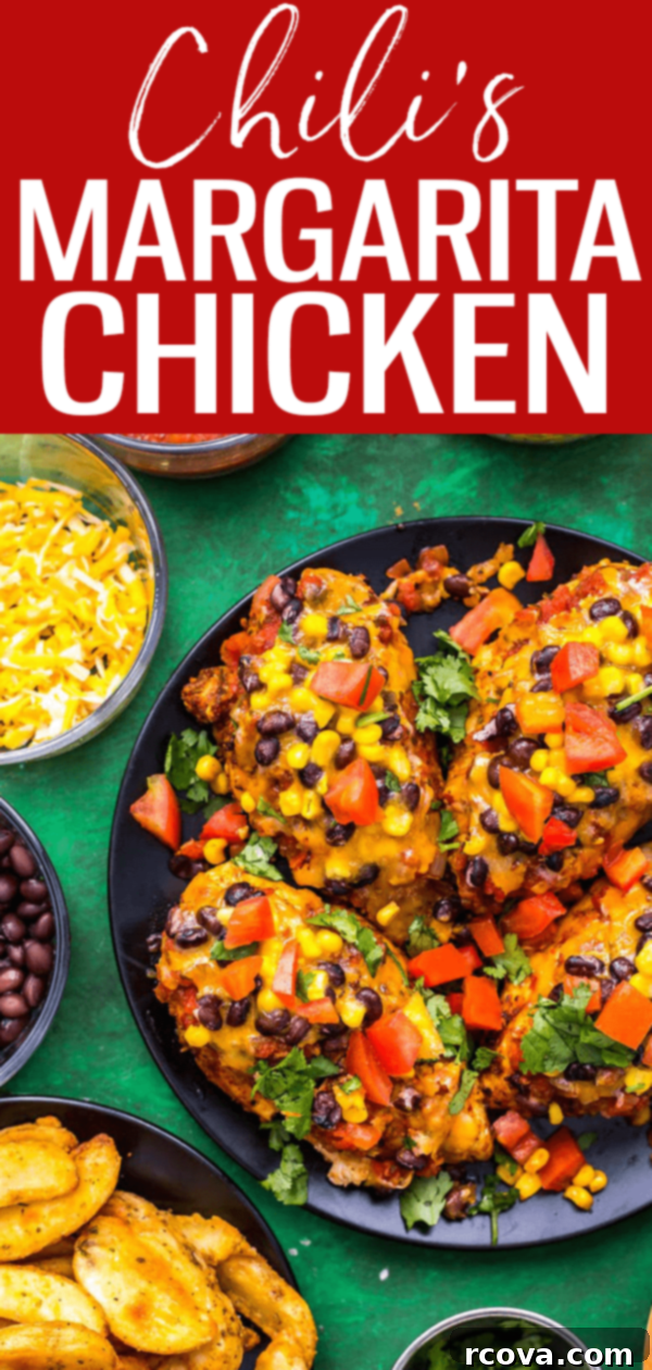 Restaurant-Quality Margarita Grilled Chicken 11 This Chili's Margarita Grilled Chicken is the perfect copycat recipe! Topped with cheese, corn, black beans and salsa, they're delicious! #margaritachicken #chilis #restaurantcopycat