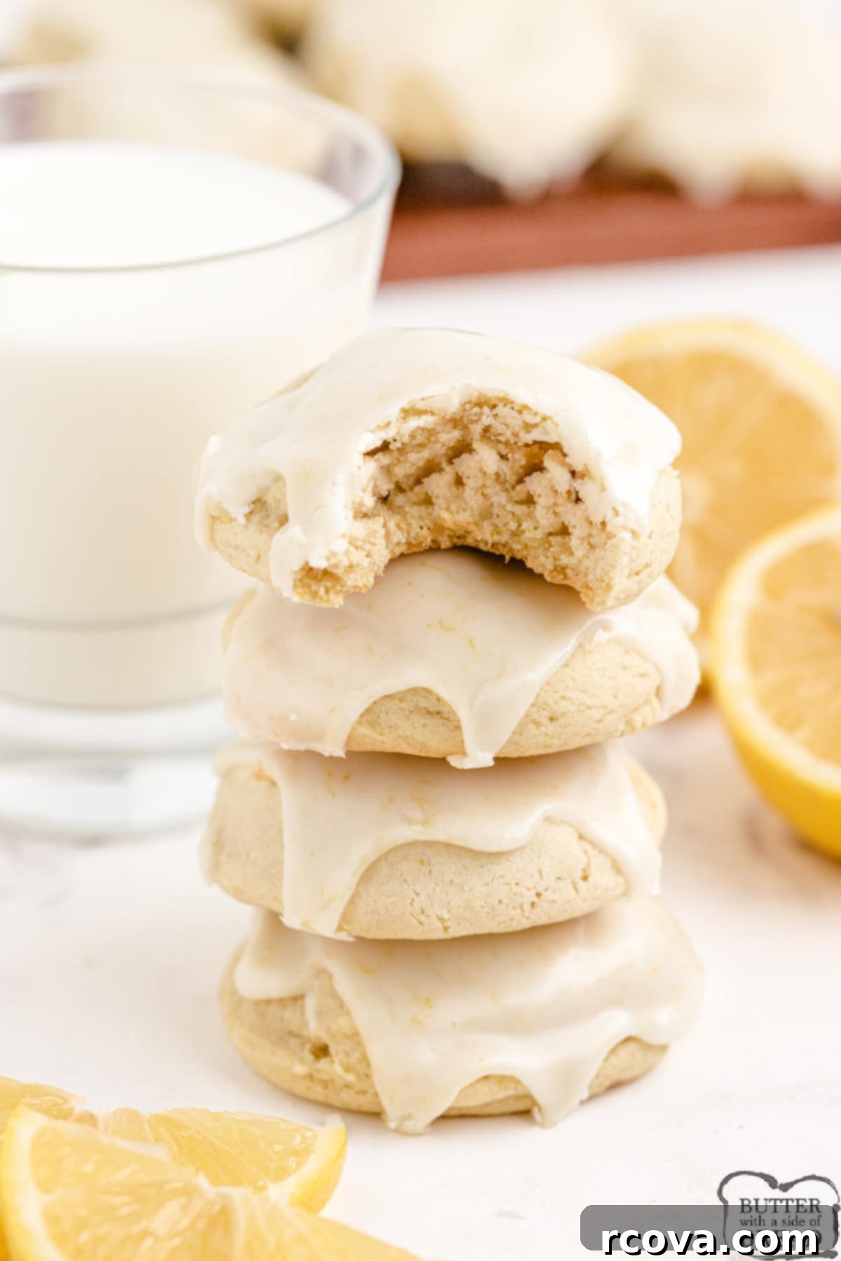 Zesty Lemon Cookie Creations 17 Thick, Soft Lemon Cream Cheese Cookies with Lemon Glaze