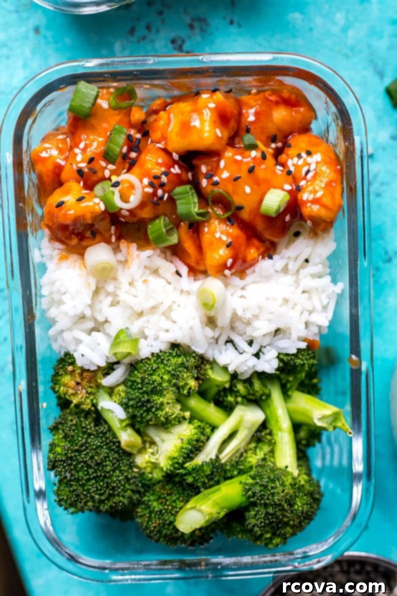 Sweet Heat Honey Sriracha Chicken Bowls 9 Honey Sriracha Chicken Meal Prep Bowls, perfectly arranged for a healthy and satisfying lunch.