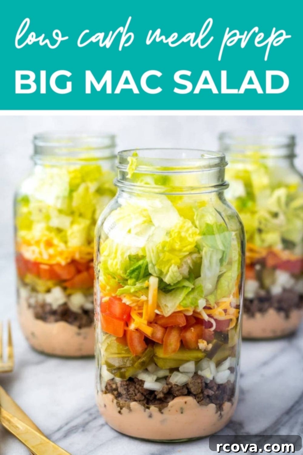 Effortless Big Mac Salad 9 Big Mac salad in mason jars