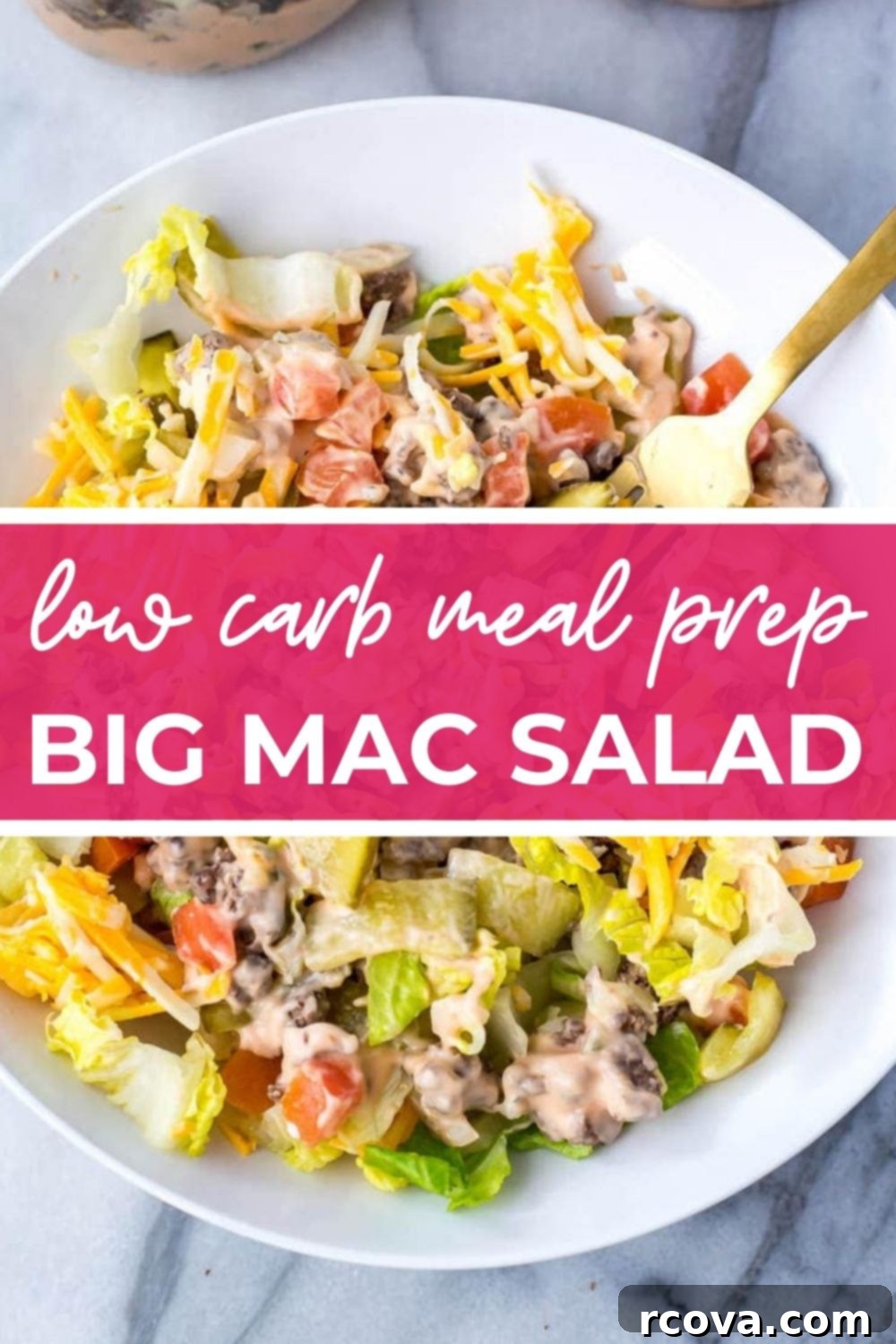 Effortless Big Mac Salad 10 Assembled Big Mac salad in a bowl