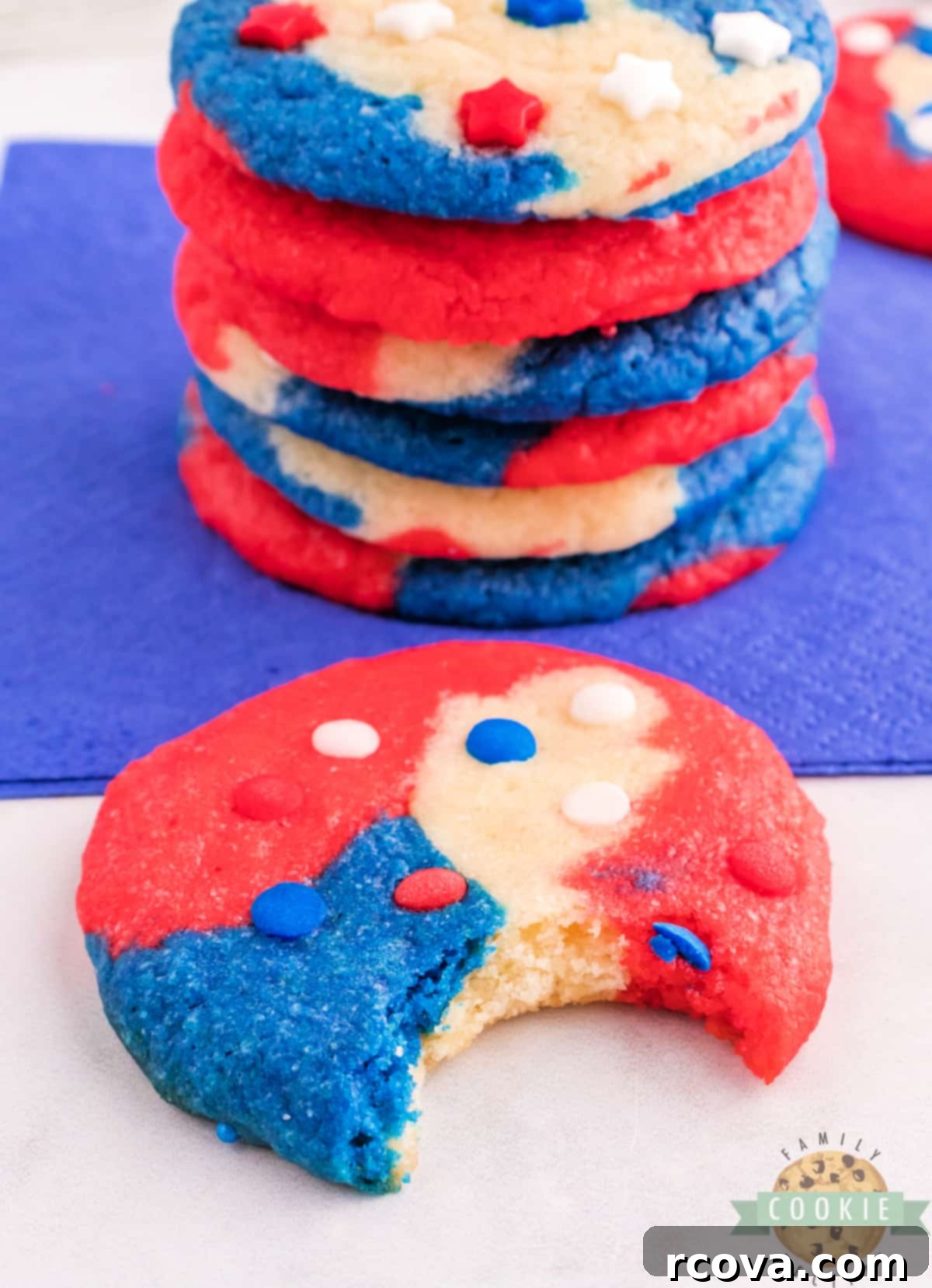 Stars and Stripes Swirl Cookies 11 Red, white and blue sugar cookies