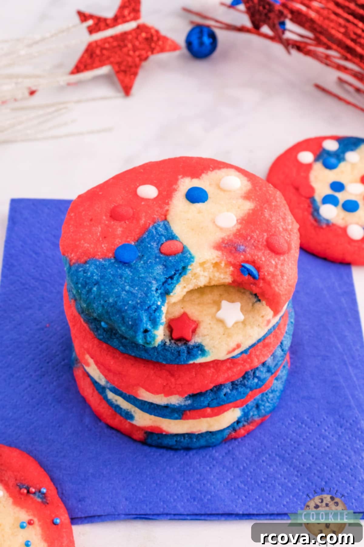 Stars and Stripes Swirl Cookies 12 4th of July sugar cookies