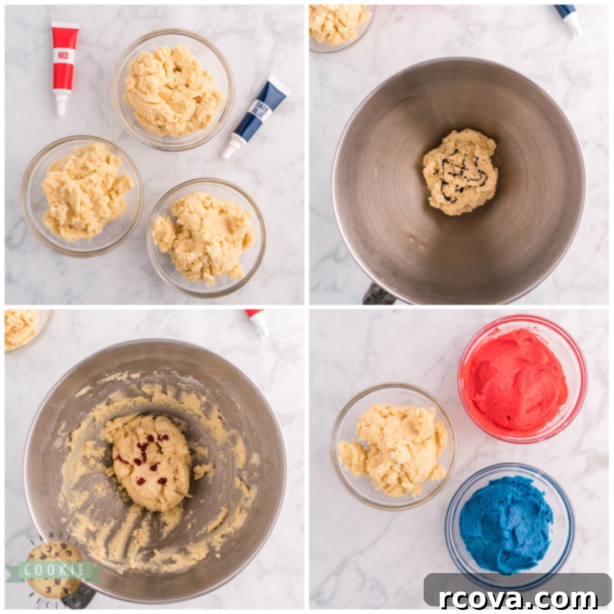 Stars and Stripes Swirl Cookies 6 How to color sugar cookie dough
