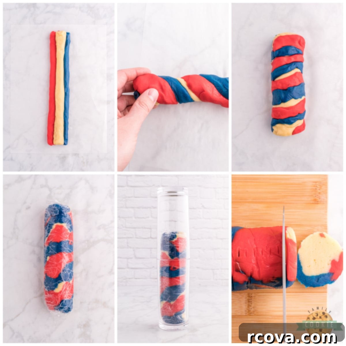 Stars and Stripes Swirl Cookies 7 How to shape swirled sugar cookies