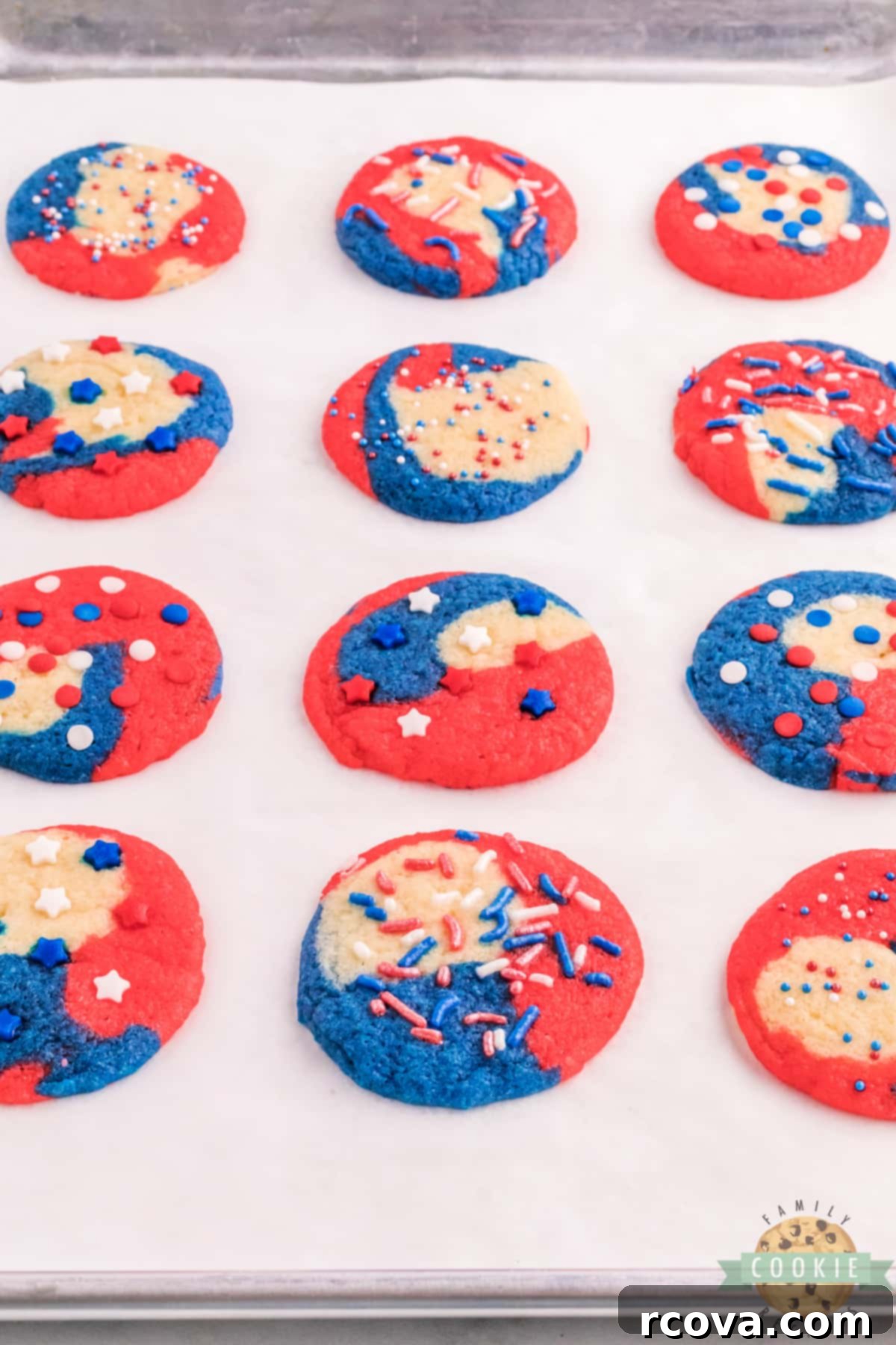 Stars and Stripes Swirl Cookies 10 Slice and bake sugar cookies