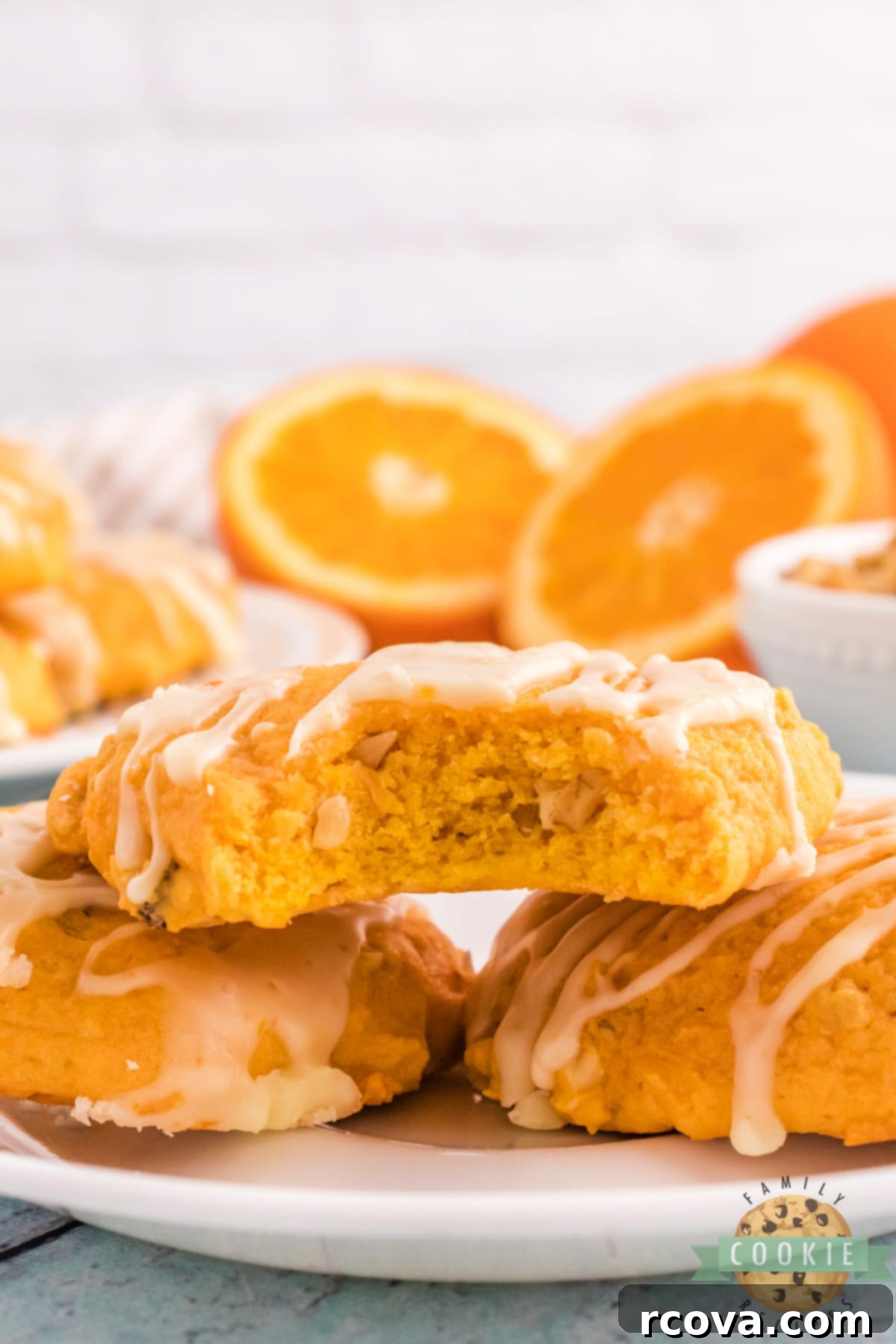 Golden Pumpkin Cookies 4 Stack of soft and chewy pumpkin cookies, ready to be glazed or enjoyed.