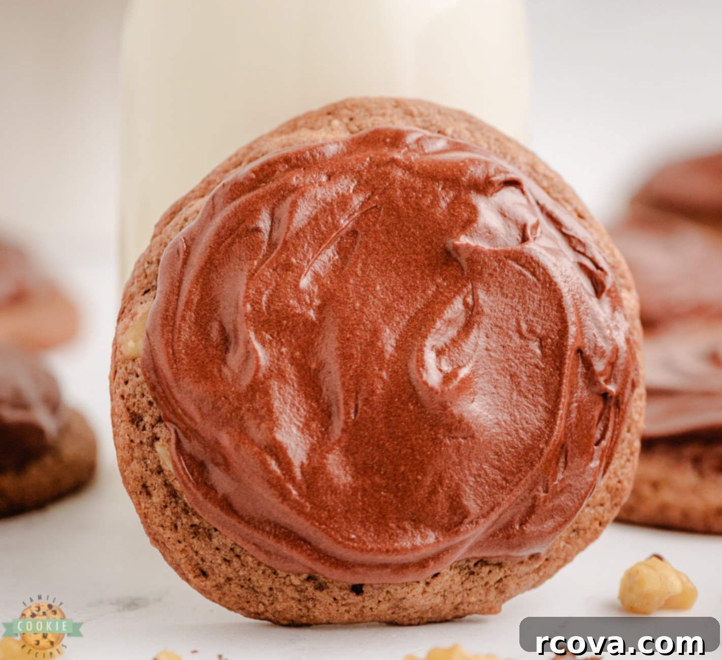 Midnight Chocolate Bliss Cookies 9 frosted double chocolate cookies with milk