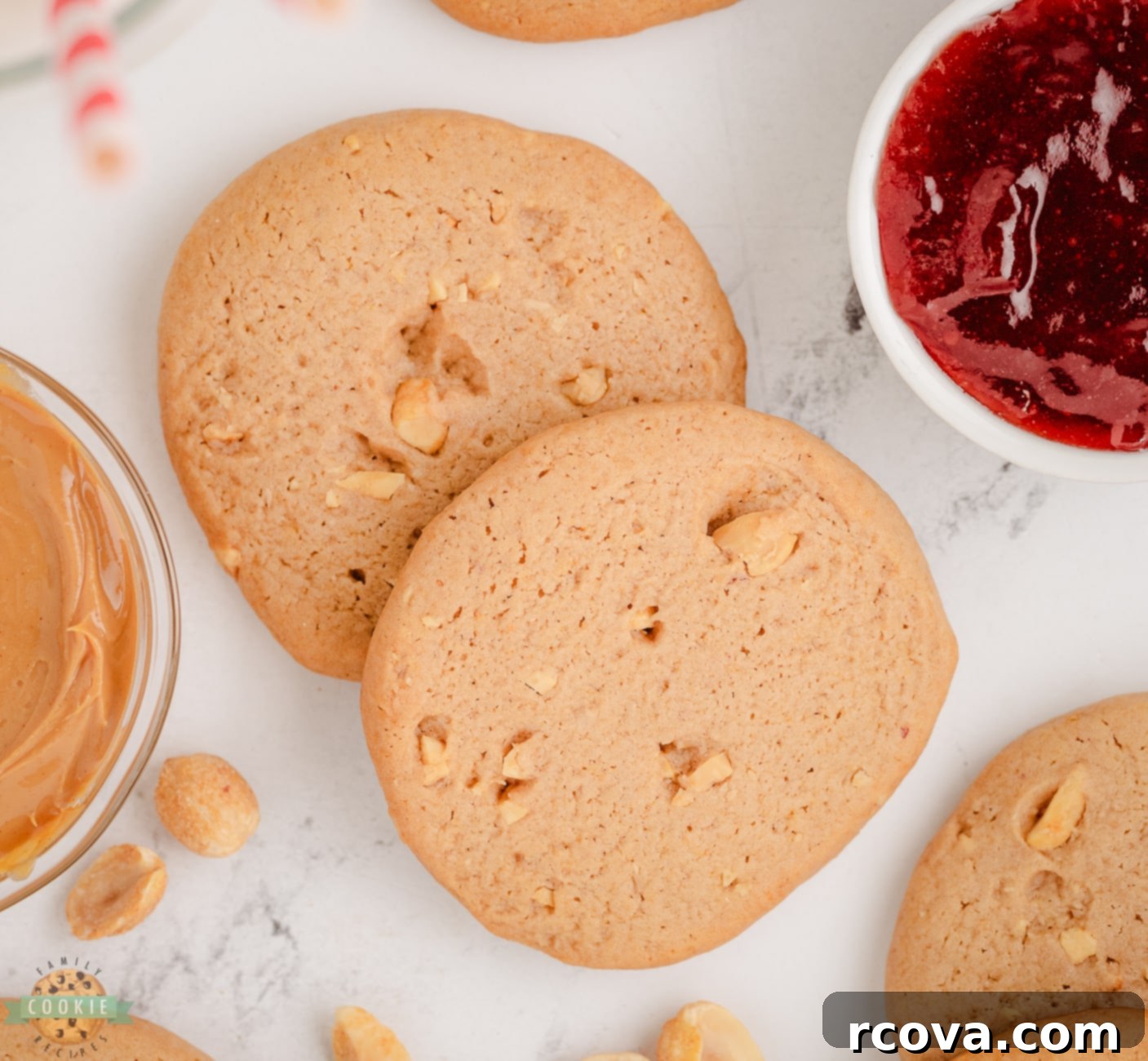 Peanut Butter Jelly Quick Bake Cookies 2 slice and bake cookies with peanut butter and jelly