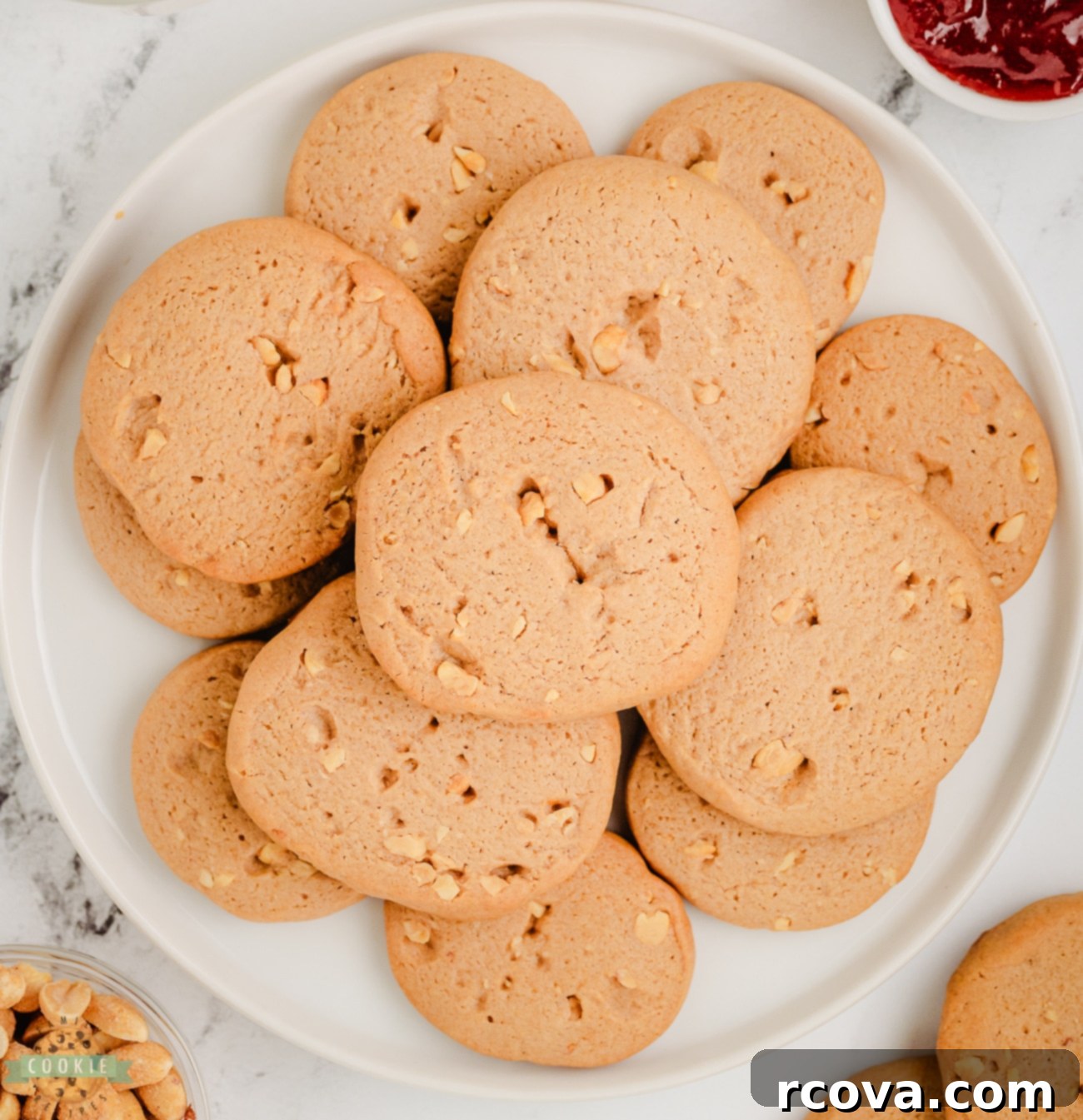 Peanut Butter Jelly Quick Bake Cookies 5 plateful of peanut butter and jelly cookies