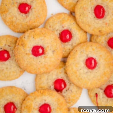 Sweet Cherry Crunch Delights 6 cherry coconut cookies rolled in crushed cornflakes for a great crunch!