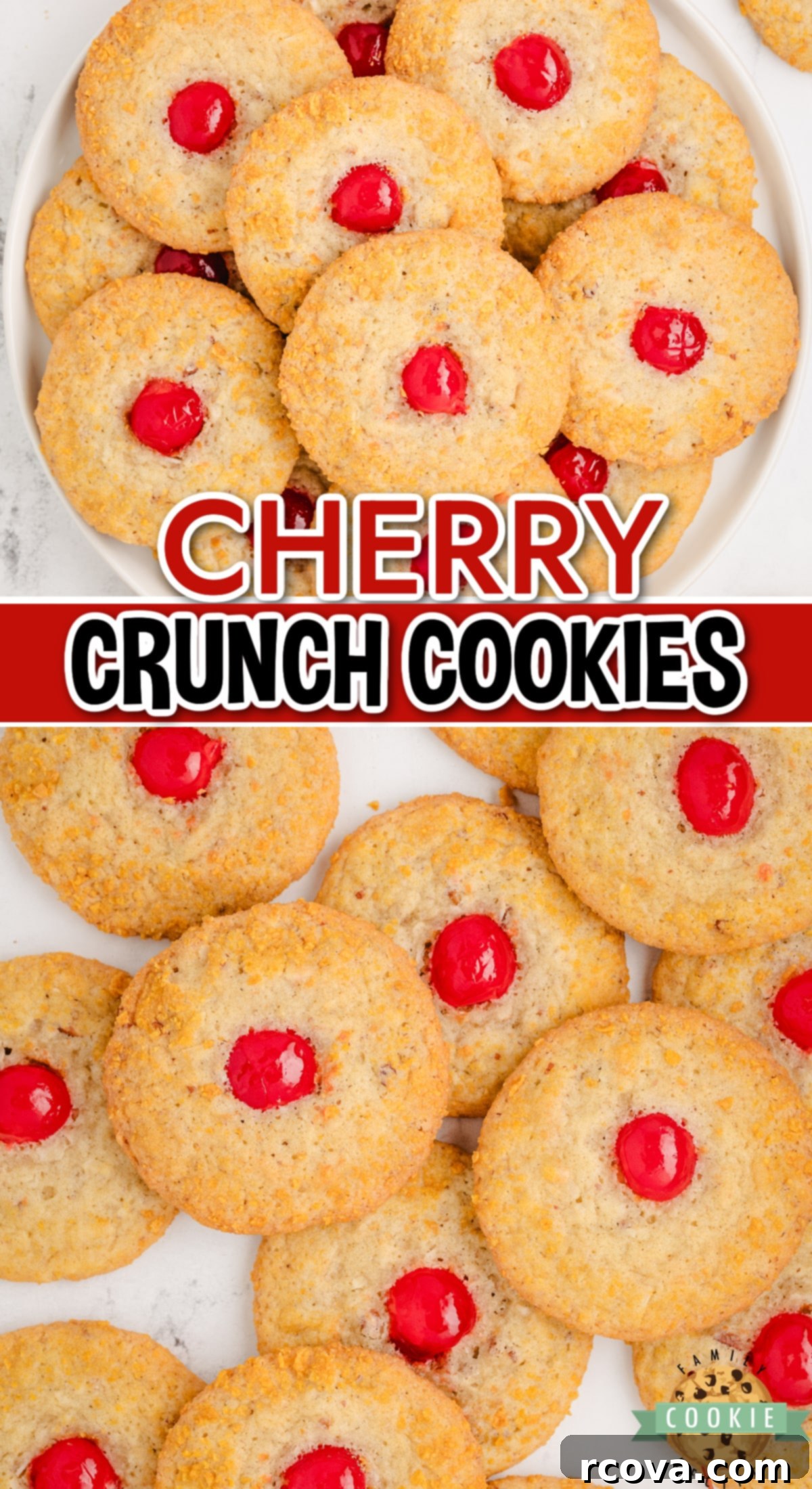Sweet Cherry Crunch Delights 9 Cherry Crunch Cookies are a delicious combination of crispy cereal, shredded coconut & juicy cherries, which give them incredible texture and flavor!