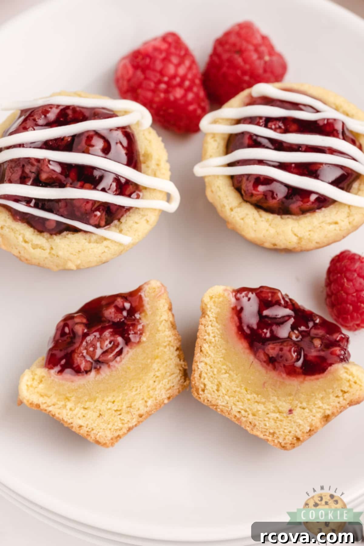 Zesty Berry Cookie Bites 4 Cookie cup cut in half