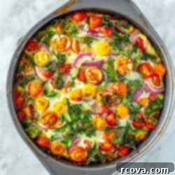 Quick 5-Ingredient Egg White Frittata Meal Prep 10 A baked egg white frittata in a pan.