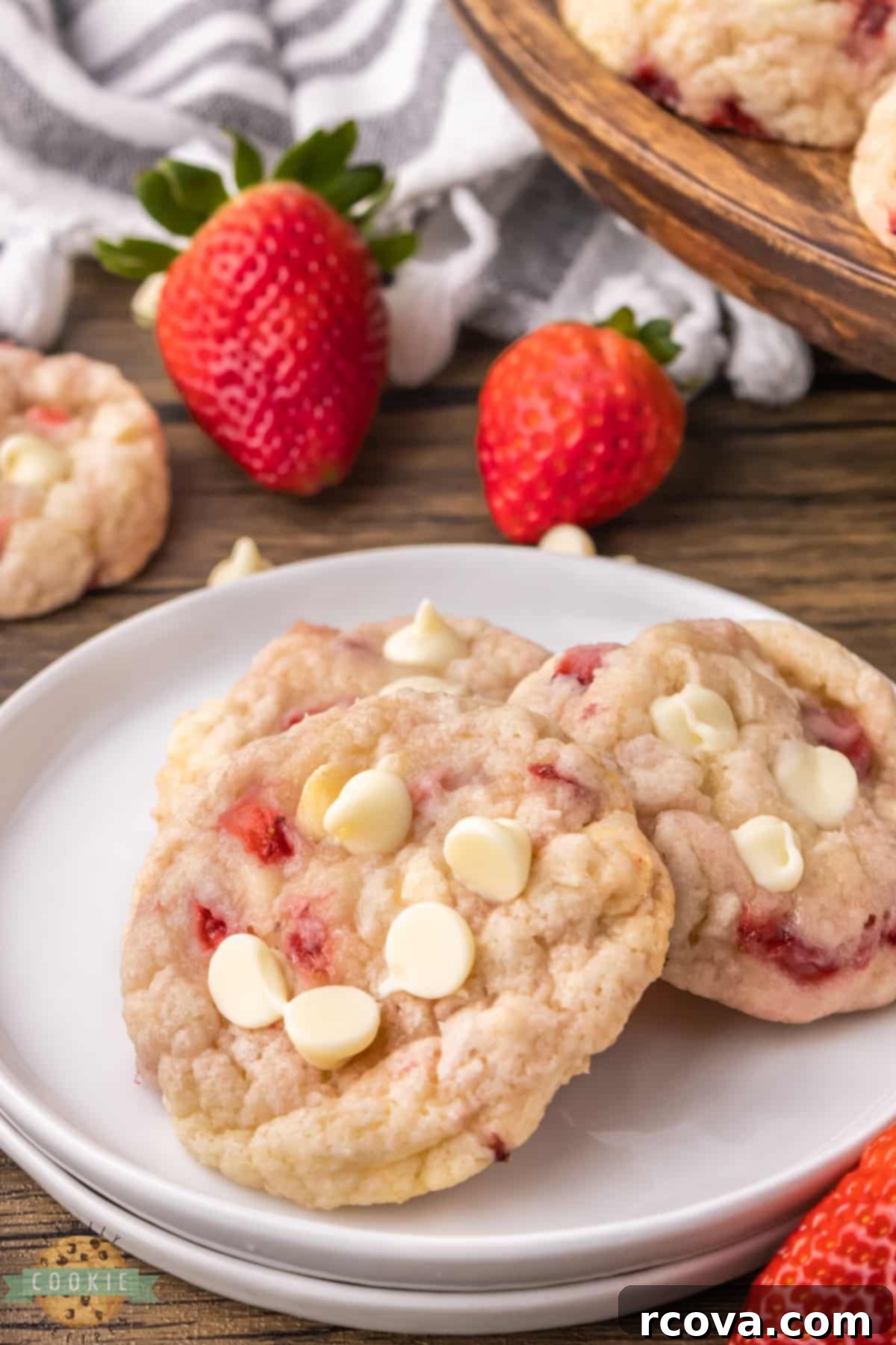 Irresistible Strawberry Cookies 5 Fresh Strawberry Cookies with white chocolate chips