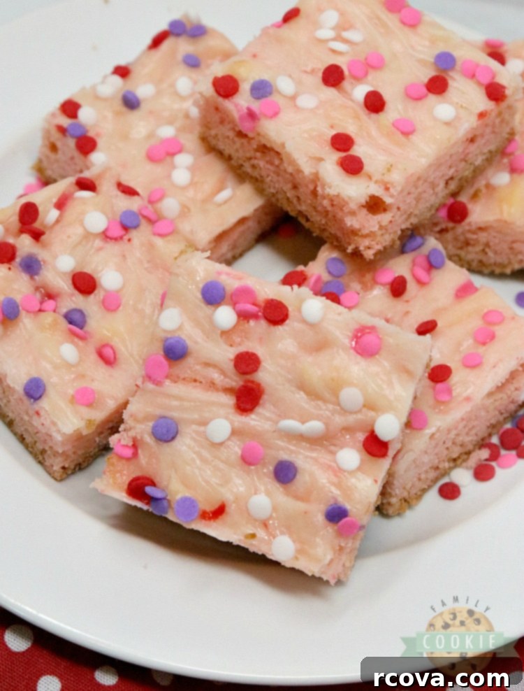 Irresistible Strawberry Cookies 10 Strawberry Cheesecake Cookie Bars with cream cheese swirl
