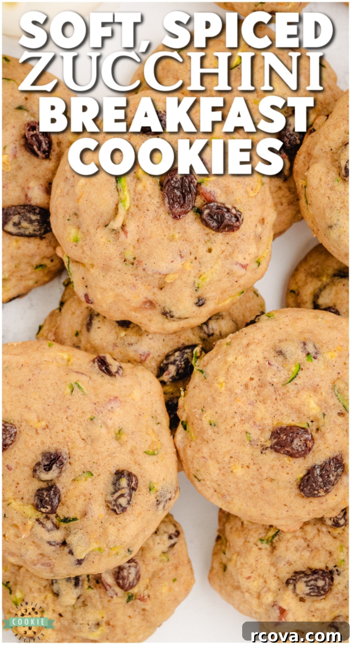 Wholesome Zucchini Morning Bites 8 Spiced Zucchini Breakfast Cookies are soft, flavorful cookies packed with zucchini, pecans and raisins; perfectly spiced for a delightful breakfast!