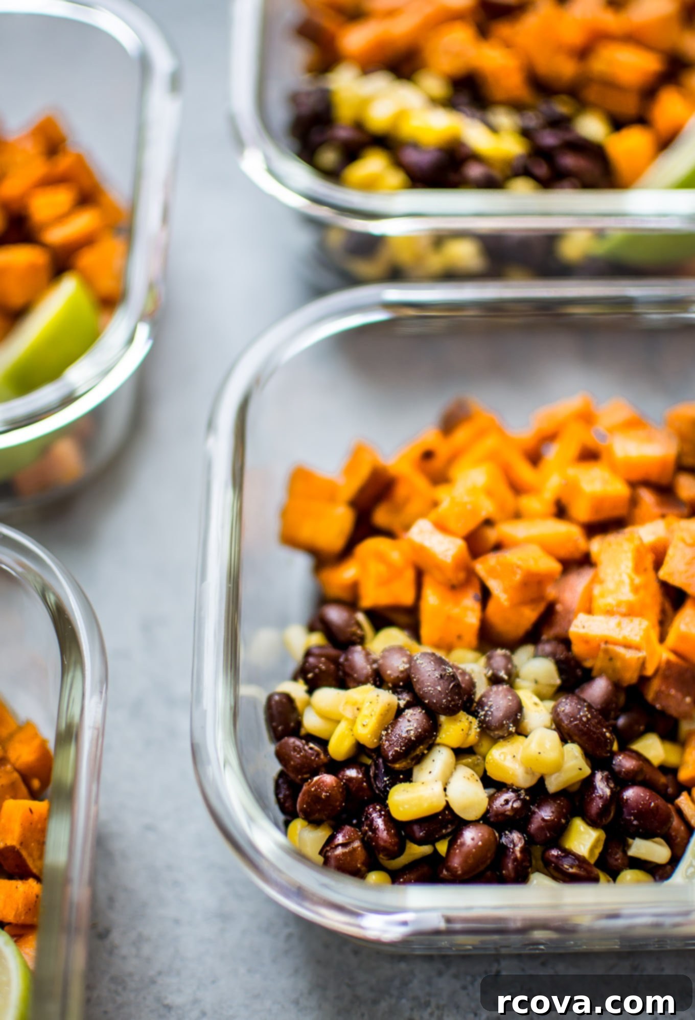 40+ Easy and Healthy Meal Prep Lunches for Work 20 Southwest Sweet Potato Vegan Meal Prep Bowls via Salt & Lavender, ready in under 45 minutes.