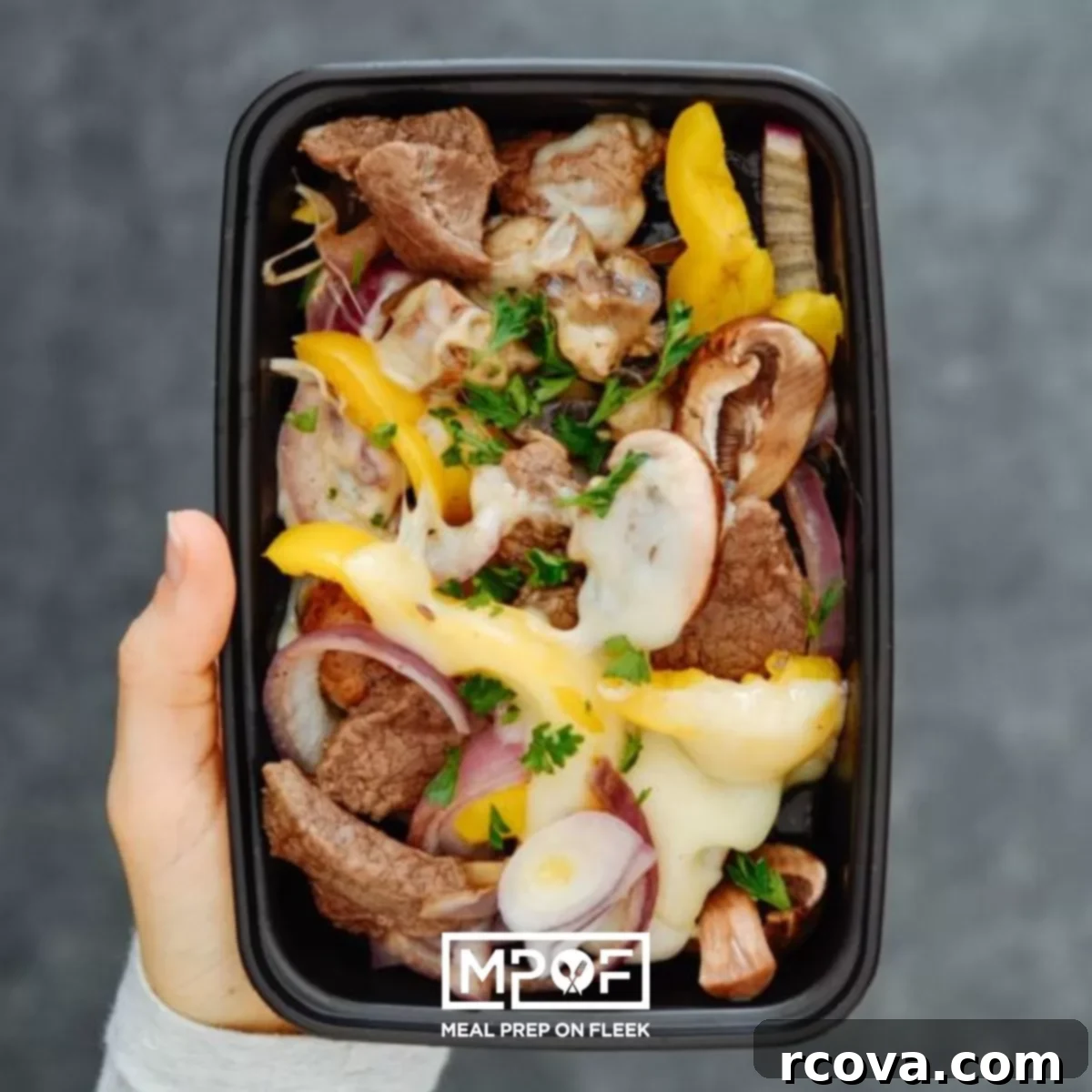 40+ Easy and Healthy Meal Prep Lunches for Work 25 Low Carb Philly Cheesesteak Meal Prep via Meal Prep on Fleek, served in a bowl.