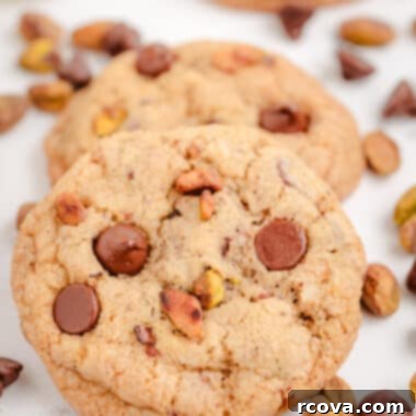 Toasted Pistachio & Decadent Chocolate Chip Bites 6 chocolate chip cookies with toasted pistachios