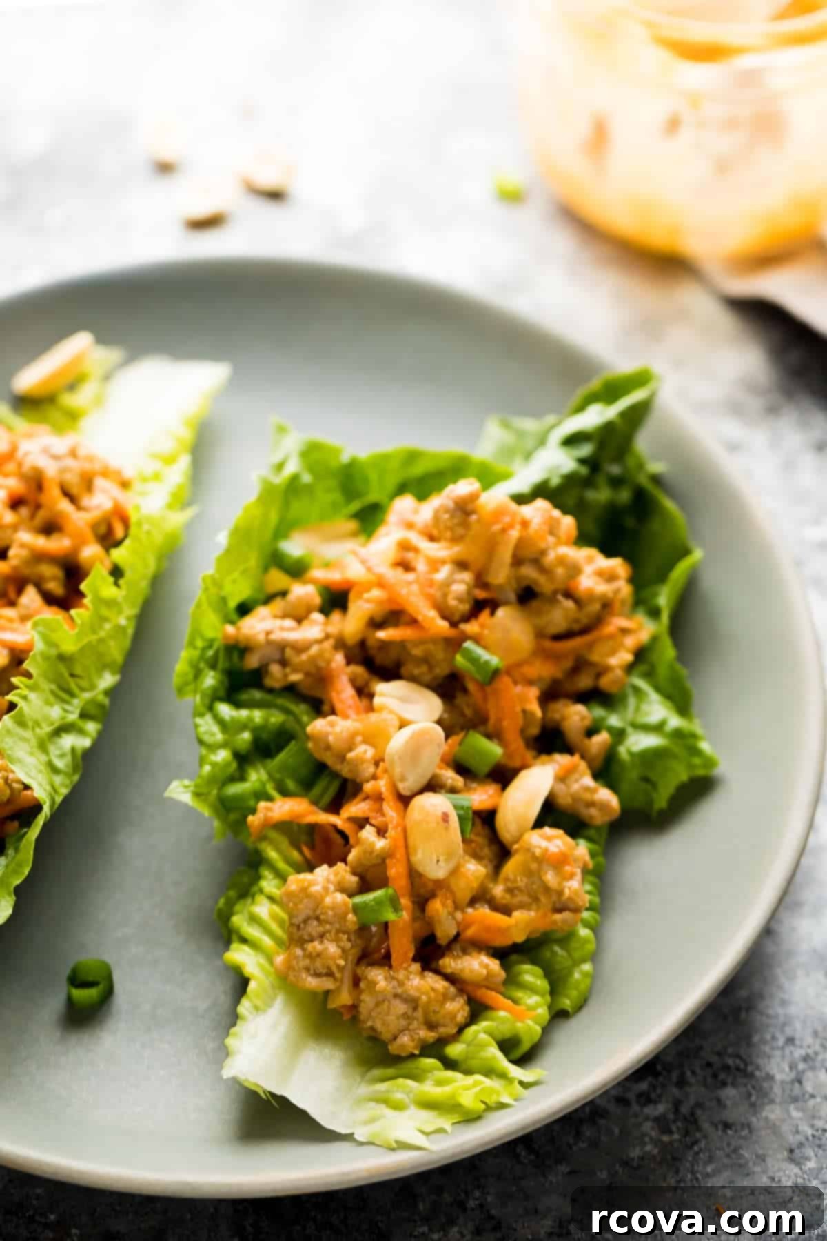 28 Deliciously Healthy Ground Turkey Meals 25 Thai Turkey Lettuce Wraps via Sweet Peas and Saffron