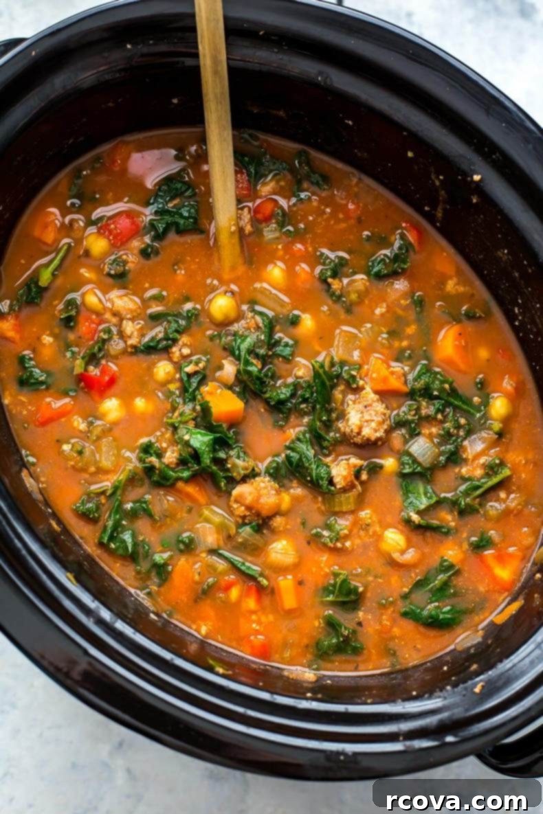 28 Deliciously Healthy Ground Turkey Meals 28 Slow Cooker Tuscan Sausage and Kale Soup