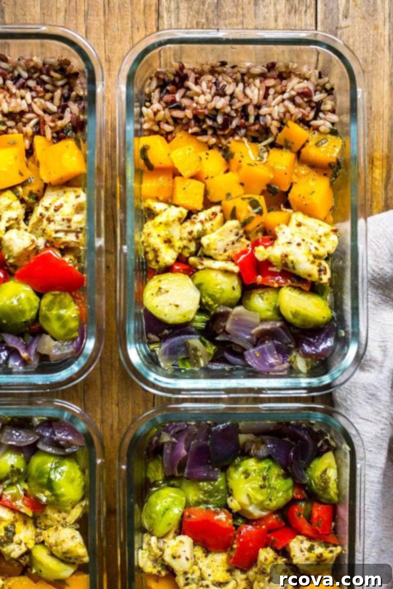 Sheet Pan Magic: Effortless Dinner Ideas 22 Meal Prep Chicken & Butternut Squash Harvest Bowls, bursting with fall flavors