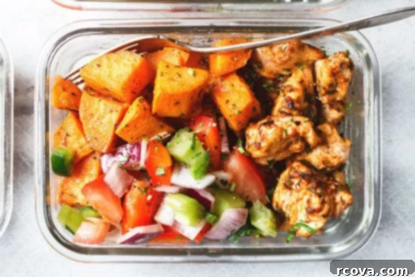 Sheet Pan Magic: Effortless Dinner Ideas 34 Roasted Chicken and Sweet Potato meal prep bowls
