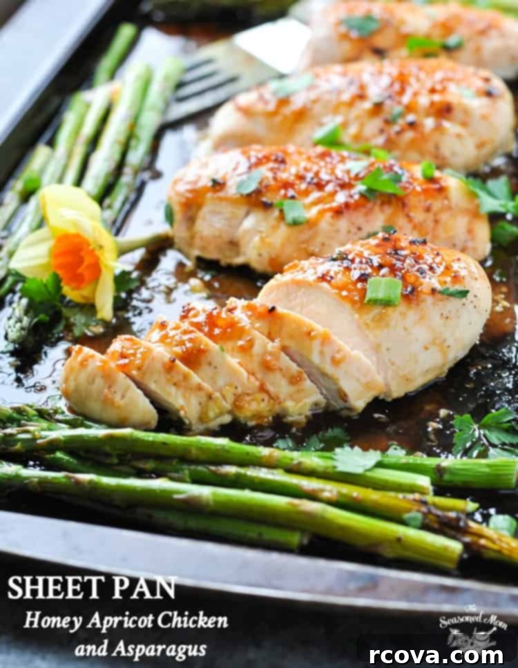 Sheet Pan Magic: Effortless Dinner Ideas 35 Honey Apricot Chicken and Asparagus sheet pan dinner