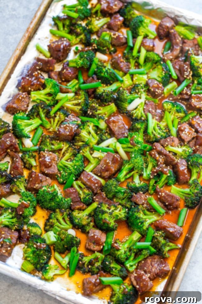 Sheet Pan Magic: Effortless Dinner Ideas 7 15-Minute Sheet Pan Beef and Broccoli with a savory sauce
