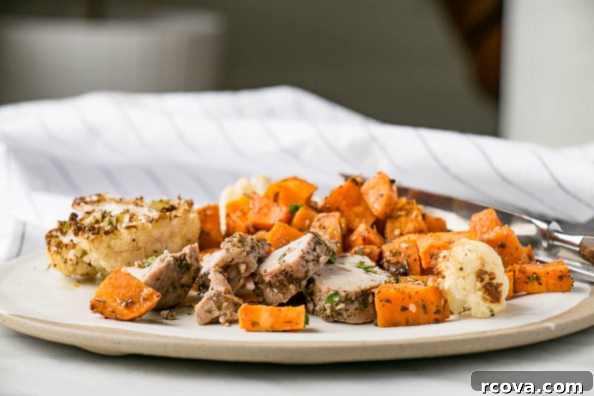 Sheet Pan Magic: Effortless Dinner Ideas 8 One Pan Pork Tenderloin and Vegetables with Za'atar seasoning