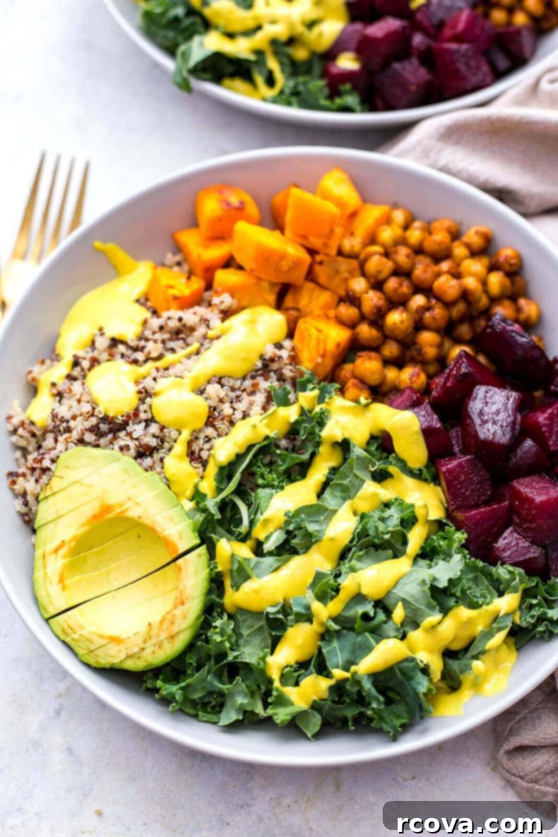 Sheet Pan Magic: Effortless Dinner Ideas 9 Colorful Sheet Pan Buddha Bowls with Turmeric Tahini Dressing, perfect for meal prep