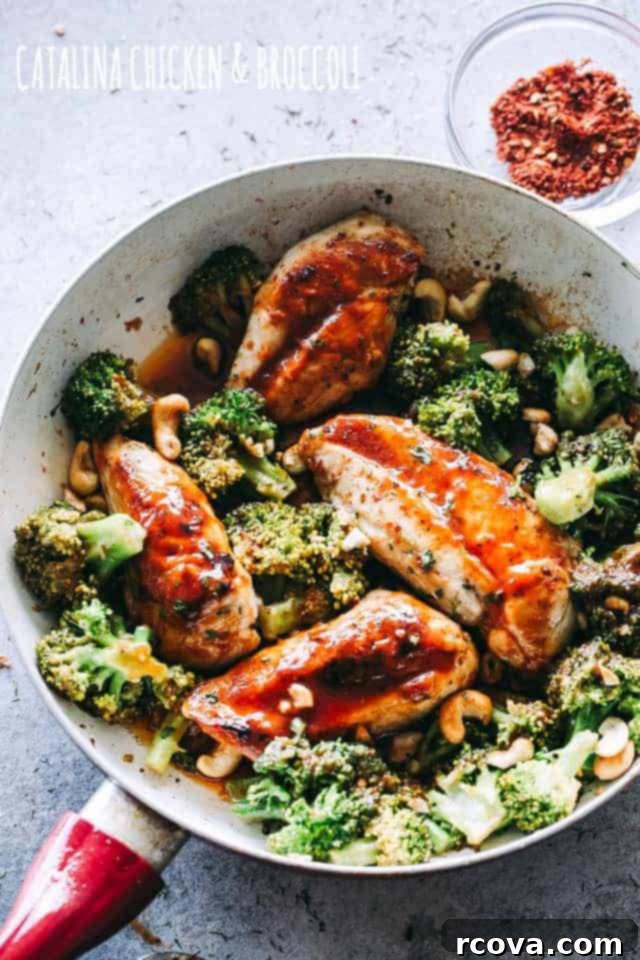 Quick and Wholesome One Pan Meals 18 Skillet Catalina Chicken Recipe with Broccoli via Diethood