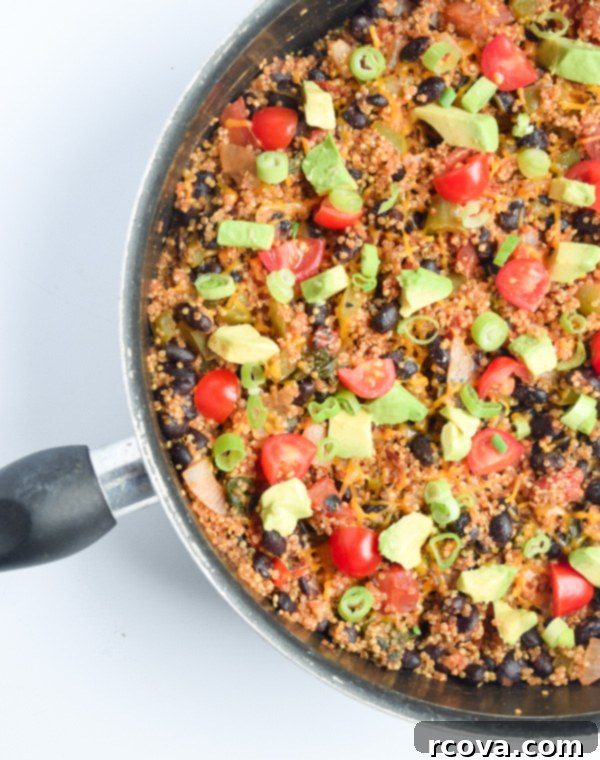 Quick and Wholesome One Pan Meals 23 Easy Mexican Quinoa Skillet (Gluten Free) via Tastythin