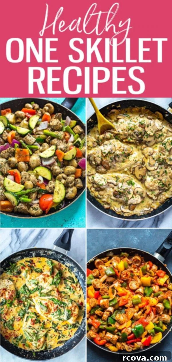 Quick and Wholesome One Pan Meals 30 These One Skillet Recipes are a lifesaver when it comes to last-minute meal prep. Add some protein, veggies and starch for an easy dinner! #onepan #skillet