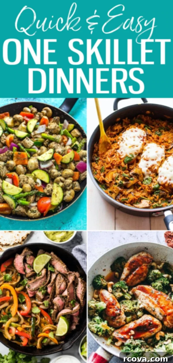 Quick and Wholesome One Pan Meals 32 These One Skillet Recipes are a lifesaver when it comes to last-minute meal prep. Add some protein, veggies and starch for an easy dinner! #onepan #skillet