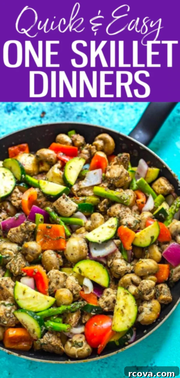 Quick and Wholesome One Pan Meals 33 These One Skillet Recipes are a lifesaver when it comes to last-minute meal prep. Add some protein, veggies and starch for an easy dinner! #onepan #skillet
