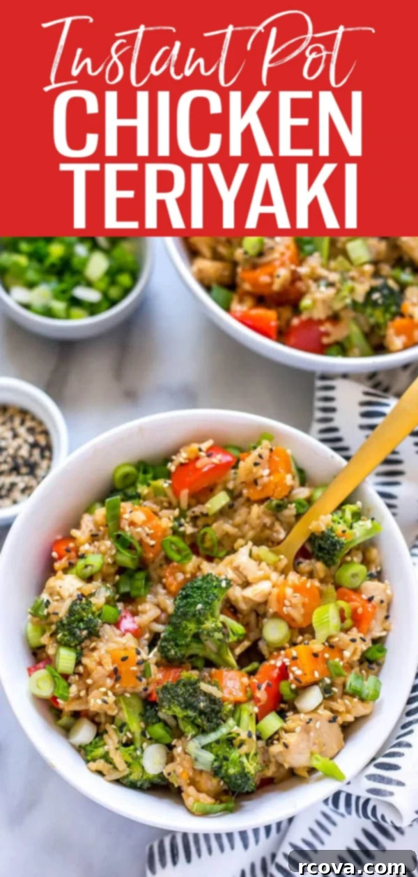 Instant Pot Teriyaki Chicken and Rice 11 These Instant Pot Teriyaki Chicken Bowls with rice and broccoli are a great meal prep idea with the easiest five-ingredient stir fry sauce. #instantpot #chickenteriyaki