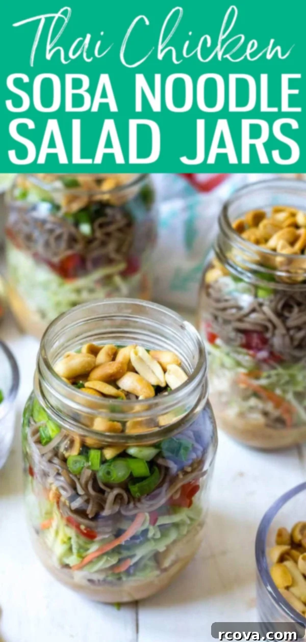 Zesty Thai Chicken Soba Jars 12 These Thai Chicken Soba Noodle Salad Jars are a delicious summer meal prep idea and a fun twist on a cold noodle salad. #thaichicken #sobanoodles #saladjars