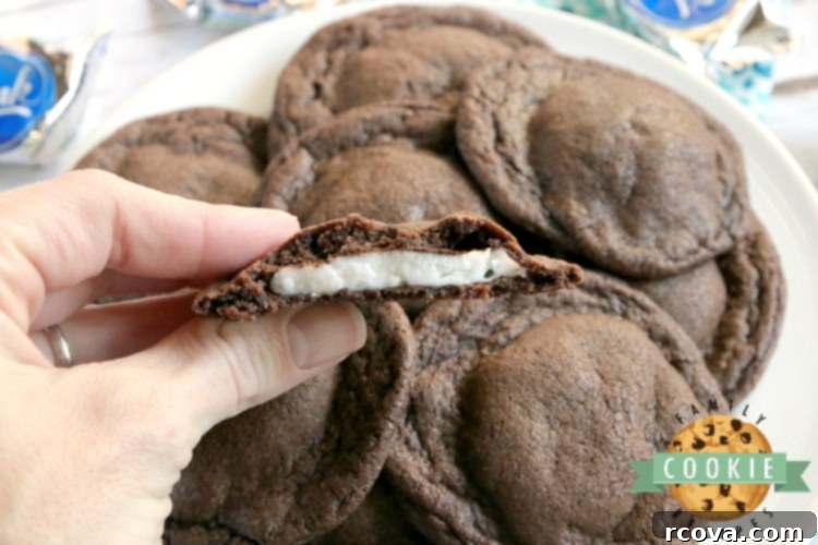 Mint Chocolate Delights 3 Chocolate cookies with a York peppermint patty in the middle